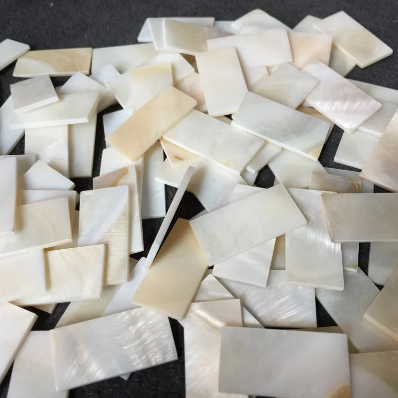 20pcs Natural Freshwater Mother of Pearl Shell Mosaic Tile DIY Accessories and Wood Inlay Carved Material Size 30mm /15mm /2mm | Дом и сад