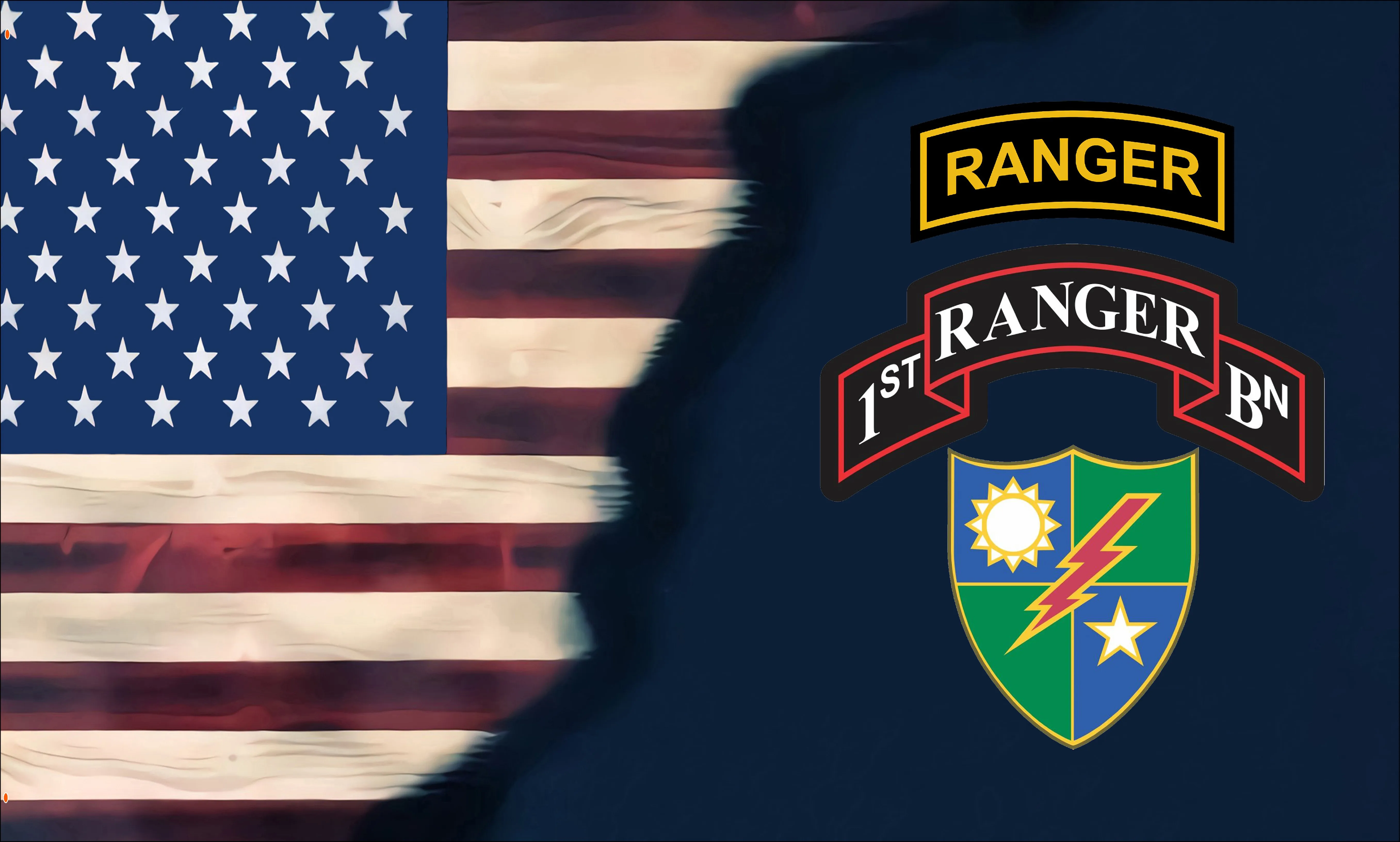 

Горячая Распродажа 3d печать на заказ украшения Ranger 1st Ranger Bn флаг