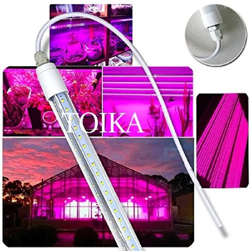 

Toika 50pcs LED Growing Lamp 2ft 3ft 4ft 5ft Waterproof IP65 T8 Tube 20W 30W 40W 50W Full Spectrum Plant Grow Light Phyto Lamp