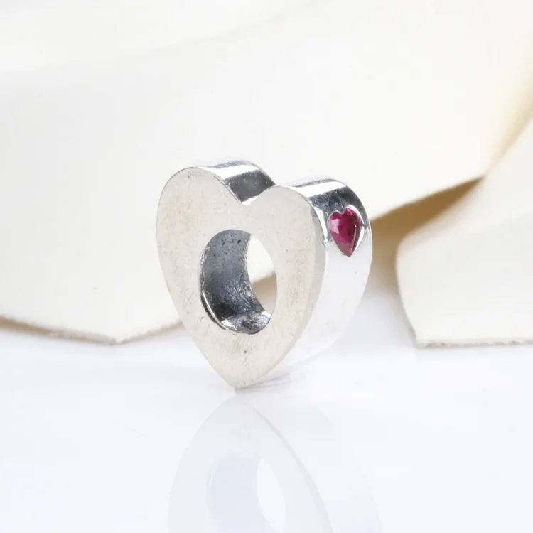 

DoDoFly S925 Silver Inlaid With Diamonds, Two-hearted Lover And Heart-shaped Beads Fit Original Bracelet Necklace Diy Jewelry