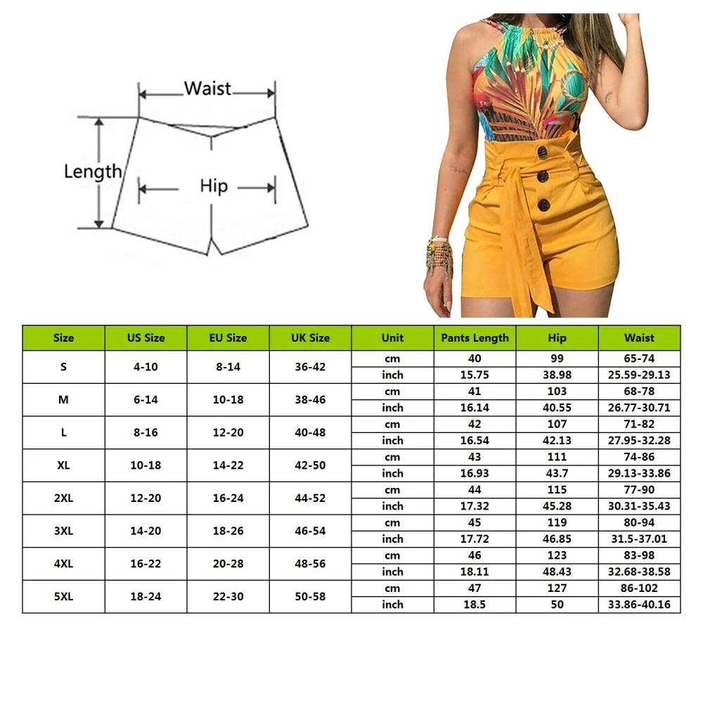 

Women High Button fashion Shorts Summer Casual female Stretch Hot sexy Short Pants with belt Plus Size short feminino