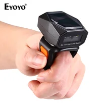 Eyoyo 2D Wearable Ring Barcode Scanner Mini Portable 3-in-1 USB Wired 2.4G Wireless Bluetooth finger scanner iPad iPhone Android