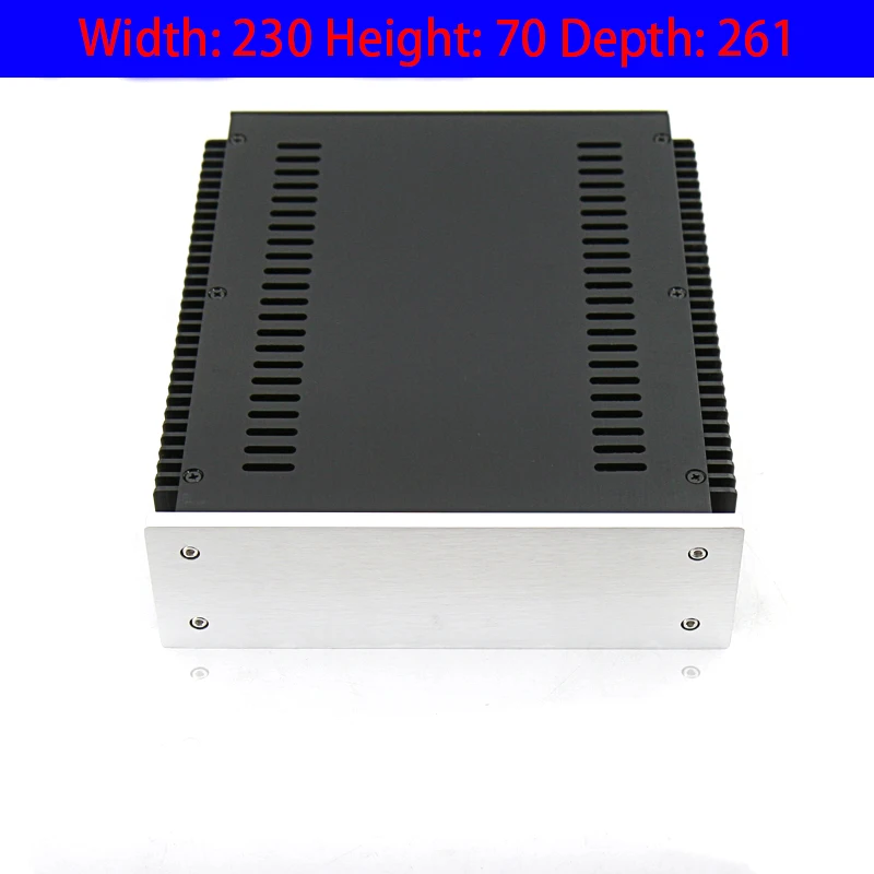 

KYYSLB 226.5*70*271mm Full Aluminum Amplifier Chassis Box DIY Enclosure Cooling on Both Sides 2307 Chassis Amplifier Case Shell