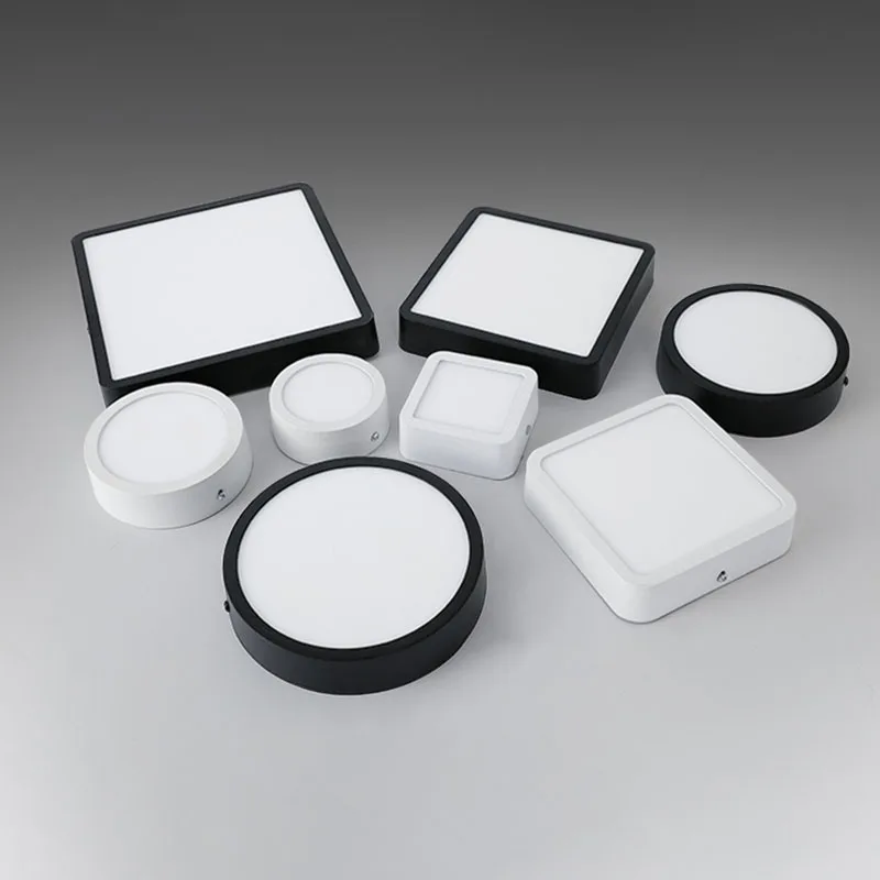 Круглый квадратный светодиодный панельный светильник потолочные лампы 6 Вт/9 Вт/12