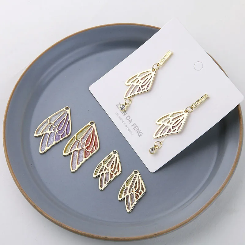 

Эмалевые подвески в виде крыльев насекомых, 20 шт./лот