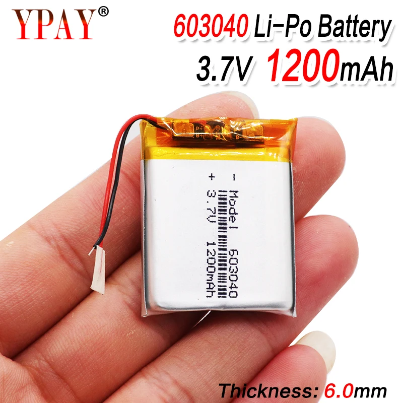 3 7 V 1200mAh 603040 литий ионная Lipo батарея полимерная Li Po ячейки для динамиков