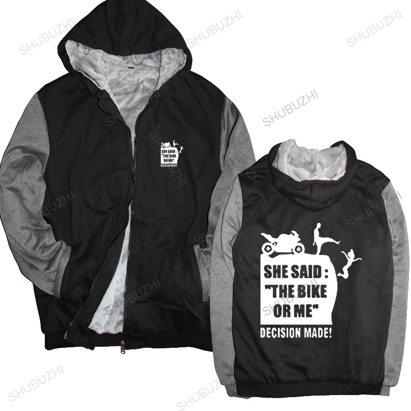 

Bike Or Me Rider hoodie Sarcasm Urban Graphic Printed Funny Quote Biking Lovers fleece jacket Digital Print coat