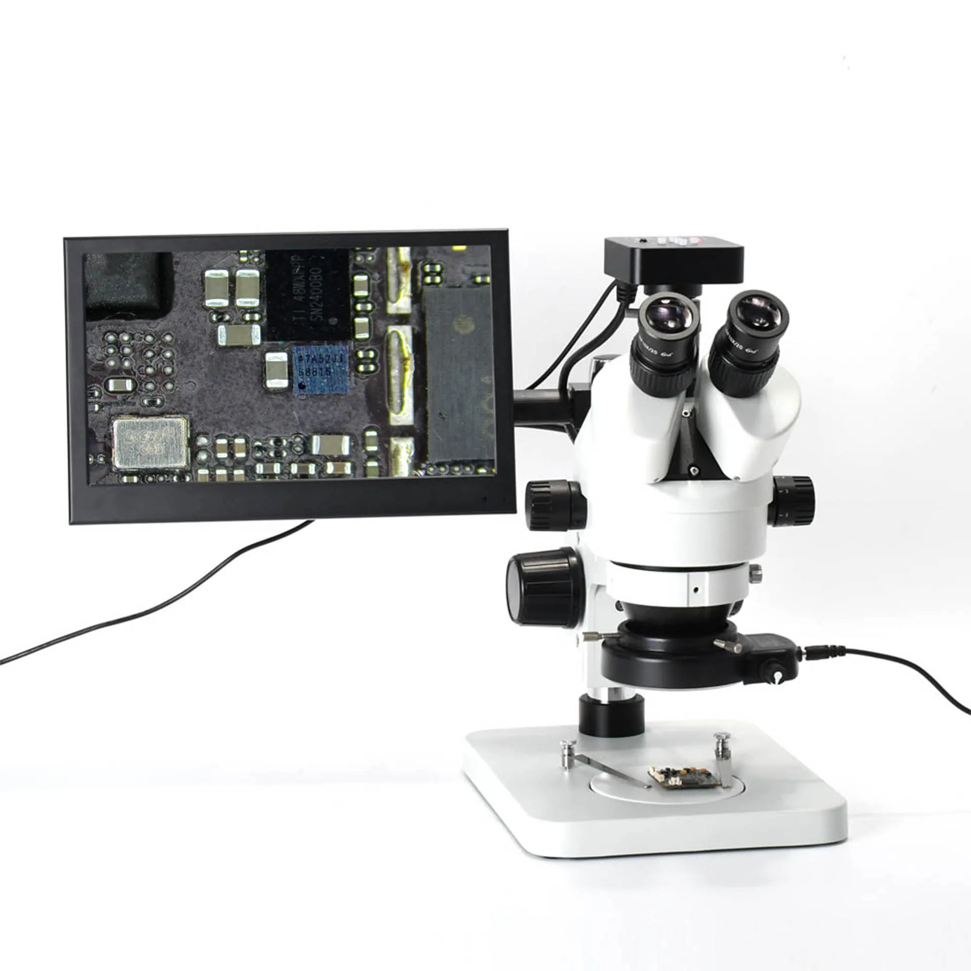 

Trinocular stereo microscope 7-45 times continuous zoom mobile phone motherboard repair 34 million pixel industrial camera