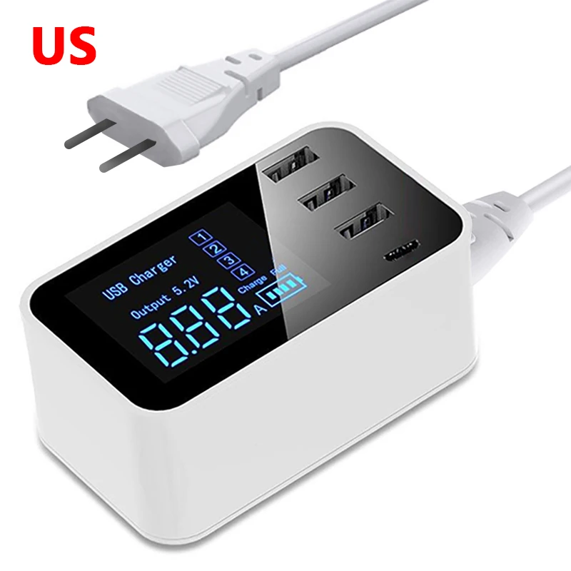 Великобритания Быстрая зарядка Тип C usb-зарядное устройство Led Дисплей стены Зарядное устройство мобильный телефон быстрое зарядное устройство для мобильного телефона зарядное устройство usb-адаптер EU/US/UK Разъем для iPhone X XS - Тип штекера: Великобритания