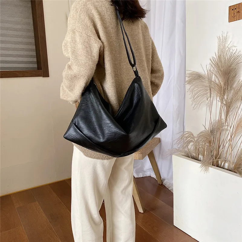 Роскошная женская сумка новинка 2019 мягкая хобо вместительная шоппер тоут