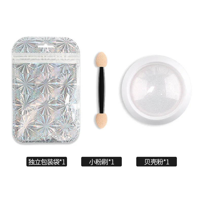 

1box Mirror Chrome Nail PowderHolographic pearl powder Dust Sequin Spangles UV Gel Polishing For Nails DIY Manicure Decoration