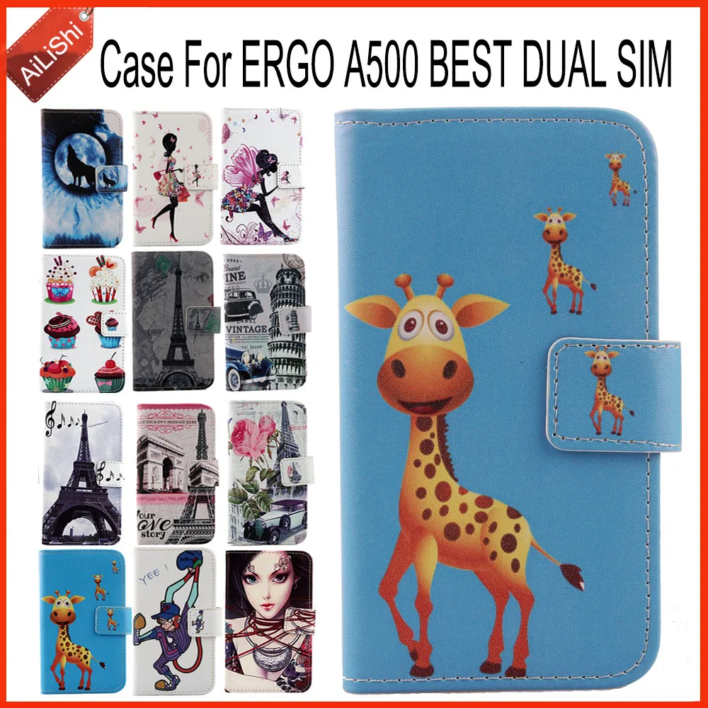 AiLiShi прямо с завода! Чехол для ERGO A500 BEST DUAL SIM Book Флип кожаный чехол эксклюзивный 100%
