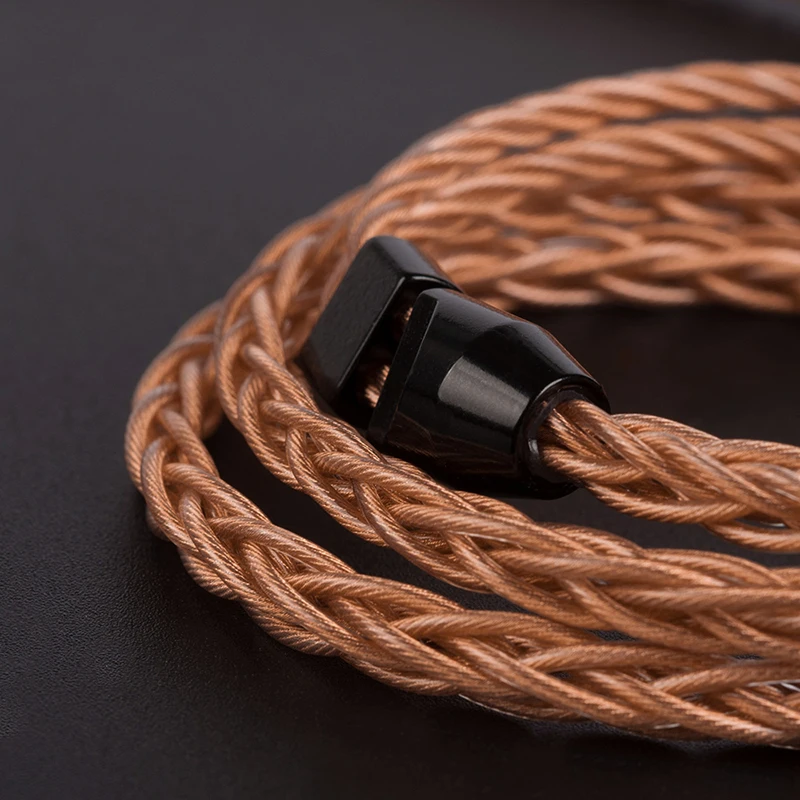 Yinyoo 8 Core Upgraded High-end Single Crystal Copper Cable 2.5/3.5/4.4MM With MMCX/2PIN Connector For KZ ZS10 AS10 BLON BL-03 |