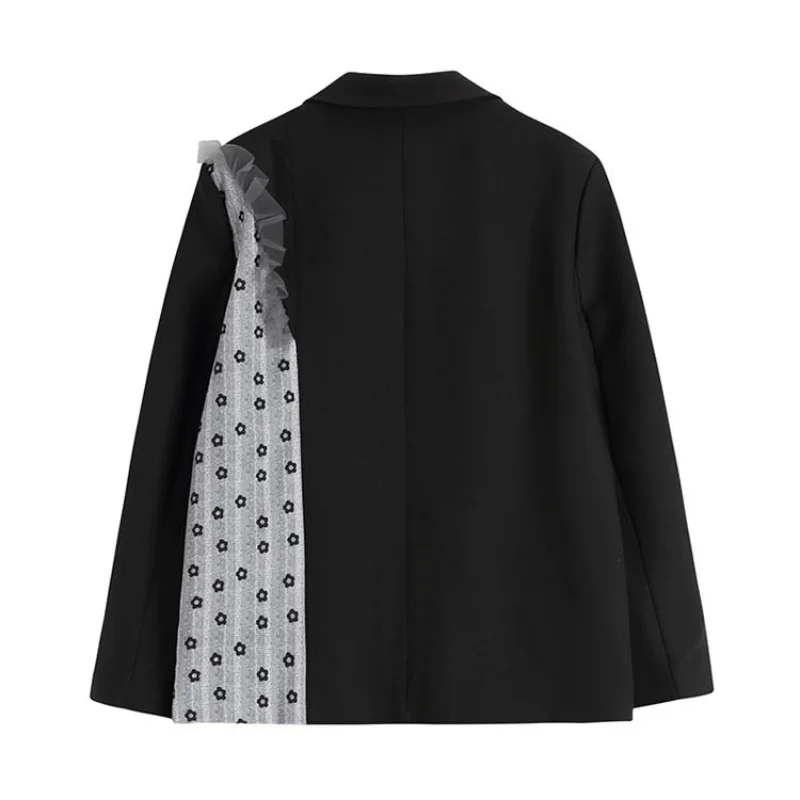 

Print Patchwork Women's Spring Blazers Fashion Design Loose Casual Fatos De Mulher Simple High Street Office Lady Women Tops