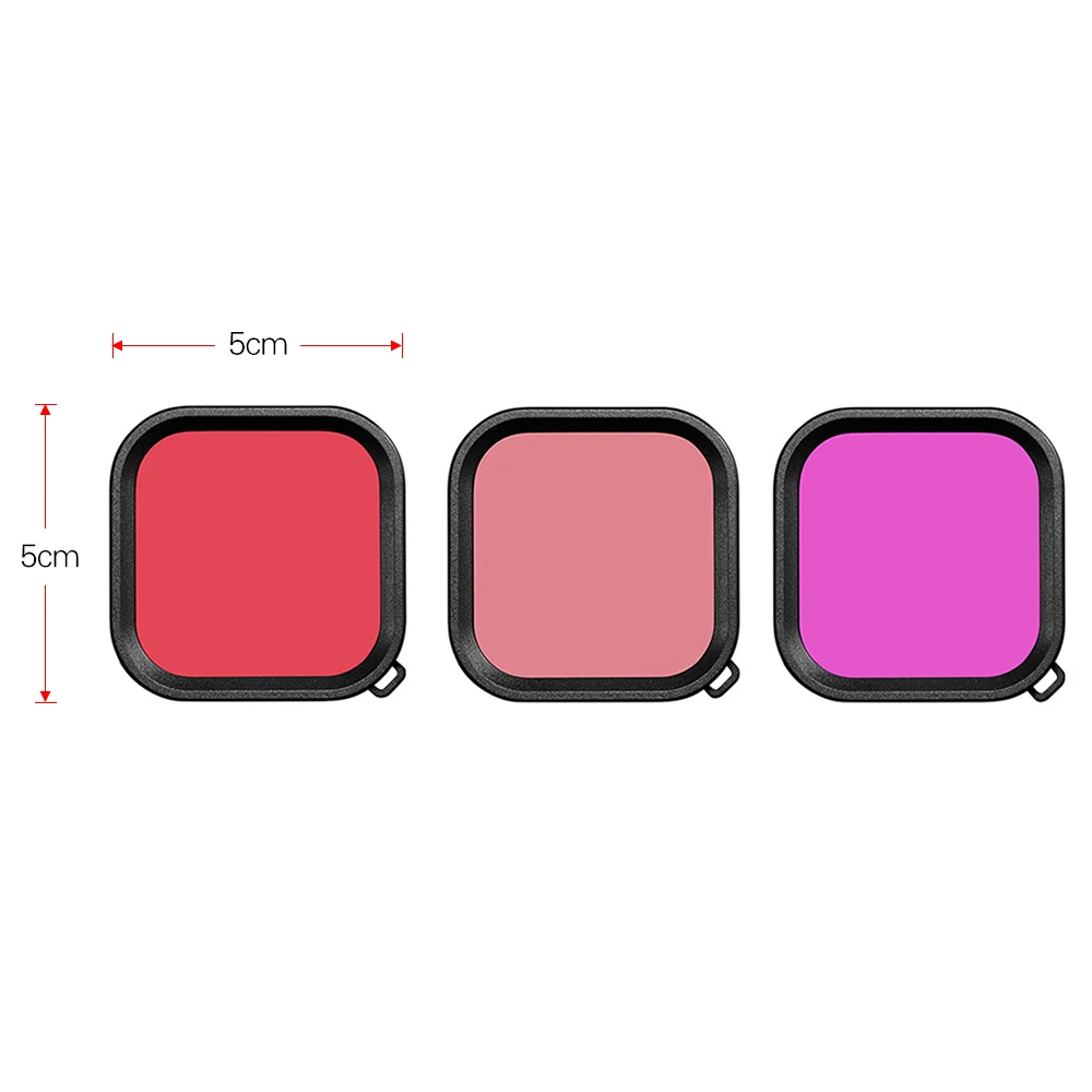 3 шт. подводный фильтр для объективов комплект GoPro Hero 8 черный водонепроницаемый