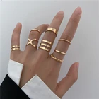 Комплект колец в стиле хип-хоп для женщин и девушек, тонкие кольца неправильной формы, простые кольца на палец, модные ювелирные украшения для вечеринок