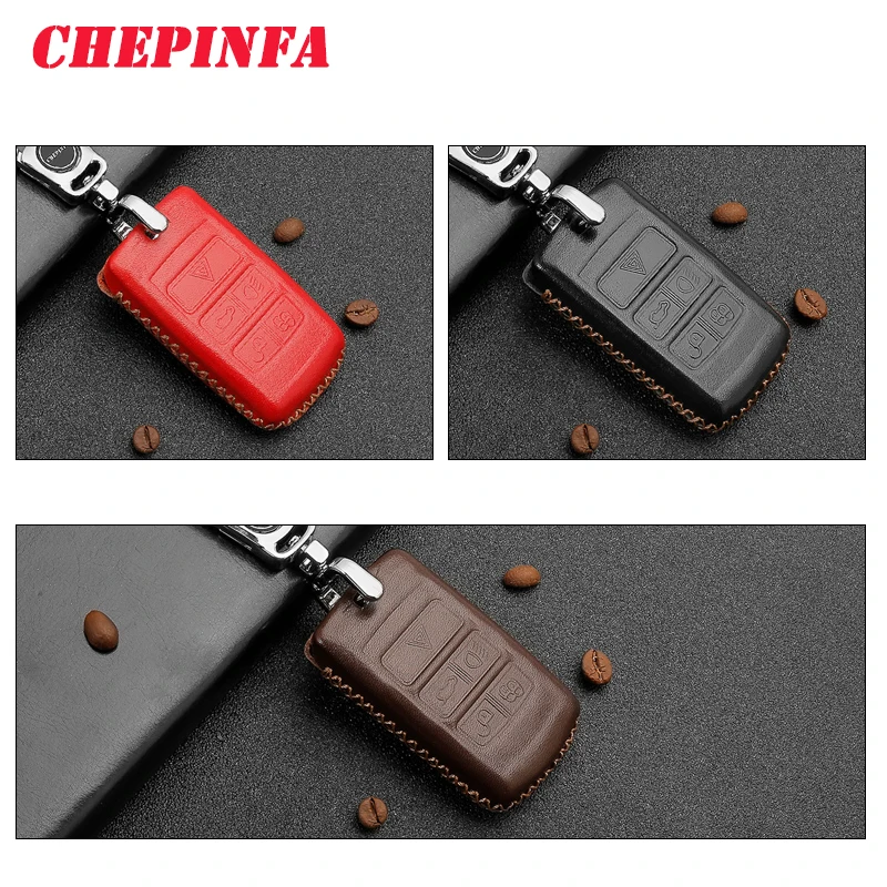 Кожаный чехол для автомобильного ключа Land Rover A9 Range Sport Evoque Freelander 2 Jaguar XE XJ XJL XF C-X16 V12