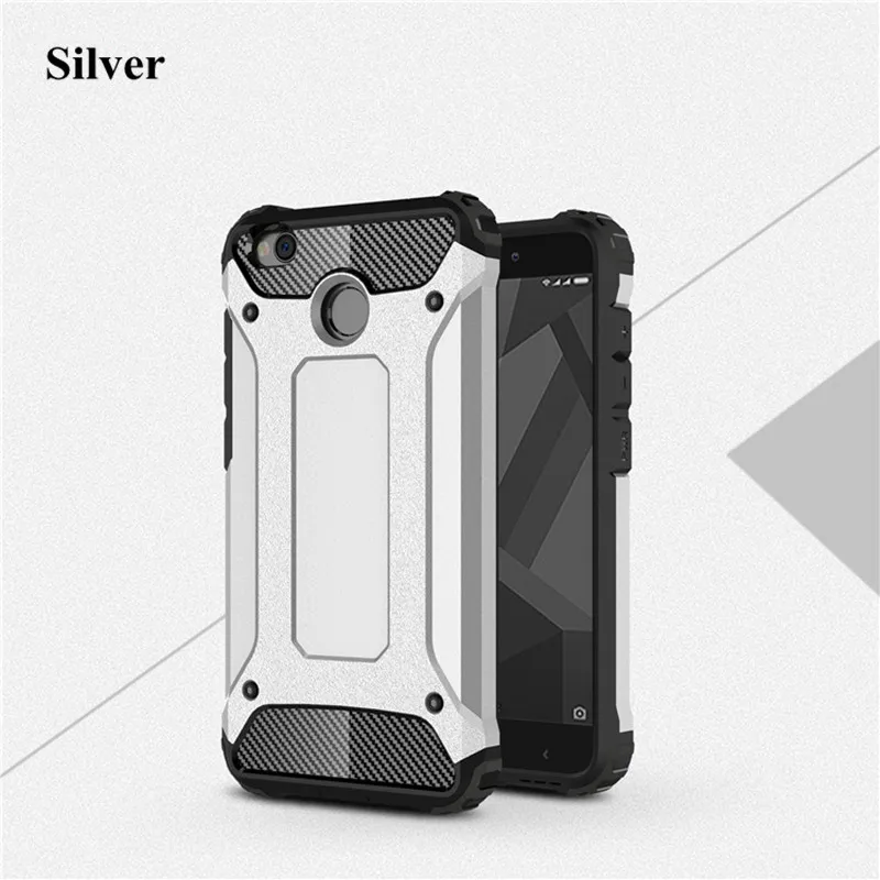 Silver Чехол для Xiaomi Redmi 4X случае Роскошные Броня Гибридный ударопрочный Жесткий PC+ TPU Прочный Влияние для Redmi 4X Примечание 5 7 Pro 4X4 Чехол - Цвет: Silver