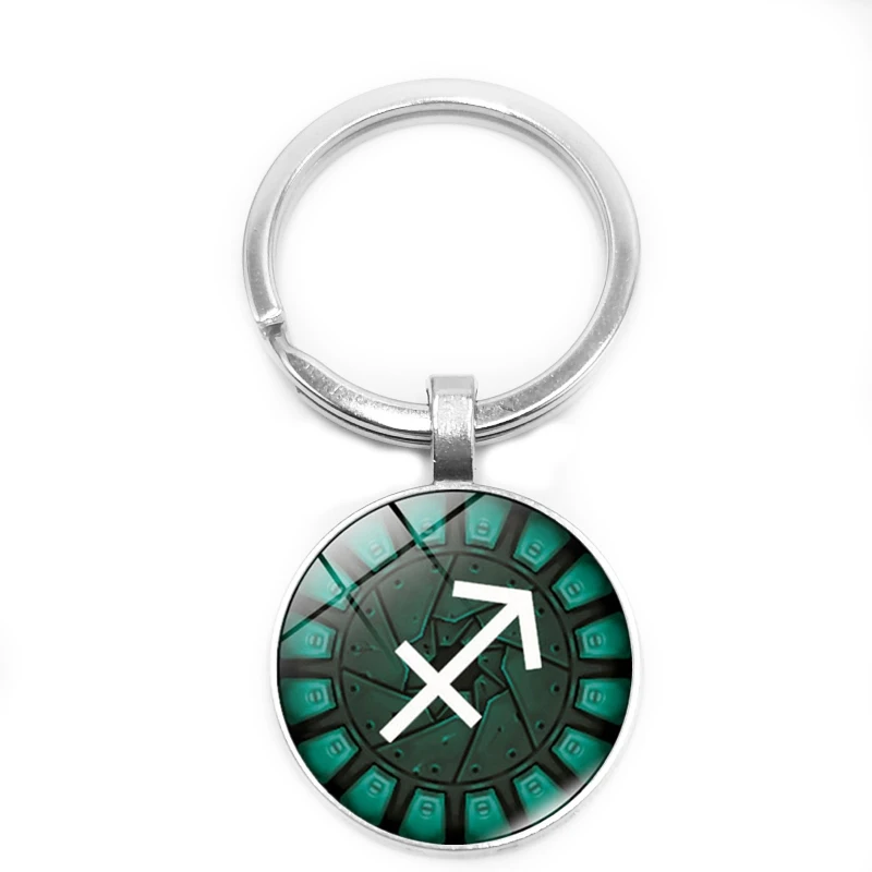 Горячая распродажа! 12 зодиакальное Созвездие кольцо для ключей Ретро Aries Gemini