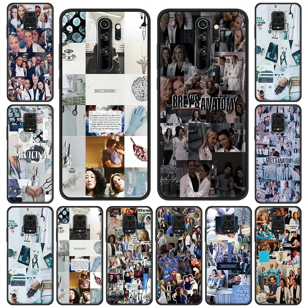 

Greys Anatomy Phone Case For Xiaomi Redmi Note 9S 9 8 10 11 Pro 7 8T 9C 9A 8A K40 4G Luxury Soft Silicone Black Cover Couqe Capa