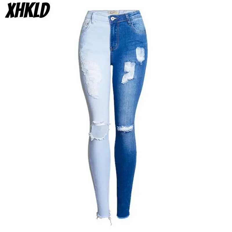 Модная уличная одежда 2018 новые ультраэластичные рваные джинсы с бахромой