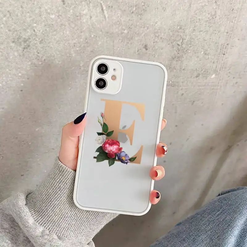 

166 letters rose Phone Case For iPhone 12 11 Mini Pro XR XS Max 7 8 Plus X Matte transparent White Cover