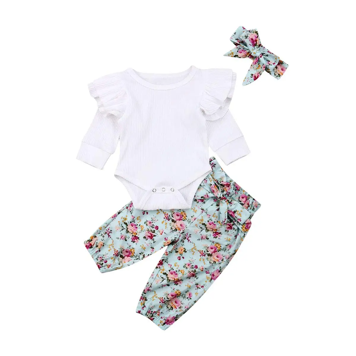 

Autumn Baby Girls Clothing Set 3pcs Toddler Kids Baby Girls Floral Tops Pants Leggings Outfits Set Clothes