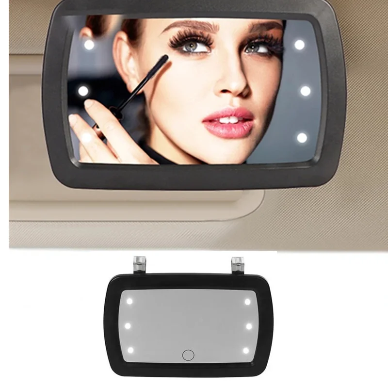 

LED Car Interior Mirror Sun Visor Makeup High Clear Mirror Kids Monitor Auto Vanity Lens 170*110mm-no Battery Car Styling