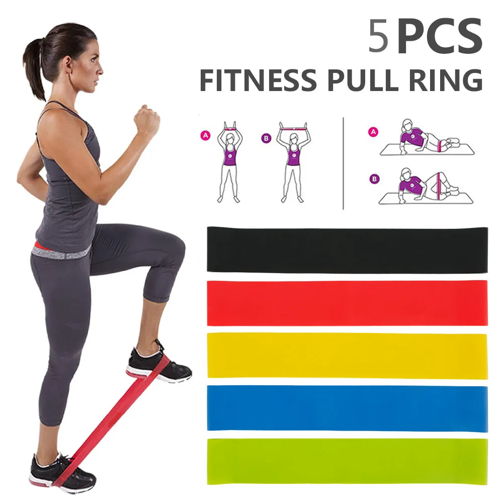 5 шт. растягивающаяся резиновая петля для йоги Резистентные ленты силовых