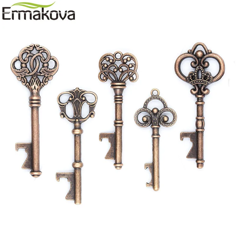 ERMAKOVA смешанные 50 шт. большой ключ форма открывалка для бутылок винтажный скелет ключ открывалка для бутылок Свадебные сувениры деревенское свадебное украшение