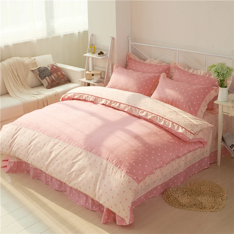 

Pink Floral Flowers Duvet Cover Set Soft Cotton Girls Bedding Set with Zipper Ties, 1 Duvet Cover 1 Bed sheet 2 Pillow Shams