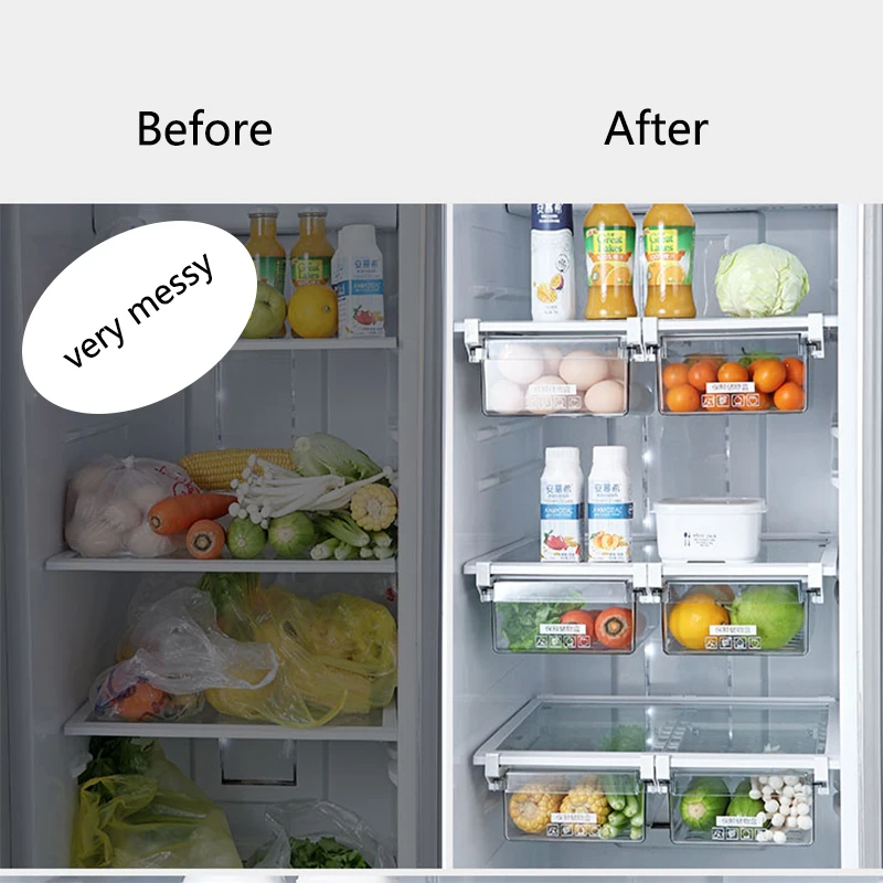 Baffect Пластиковый 2 шт стеллаж для хранения холодильника небольшая емкость полки