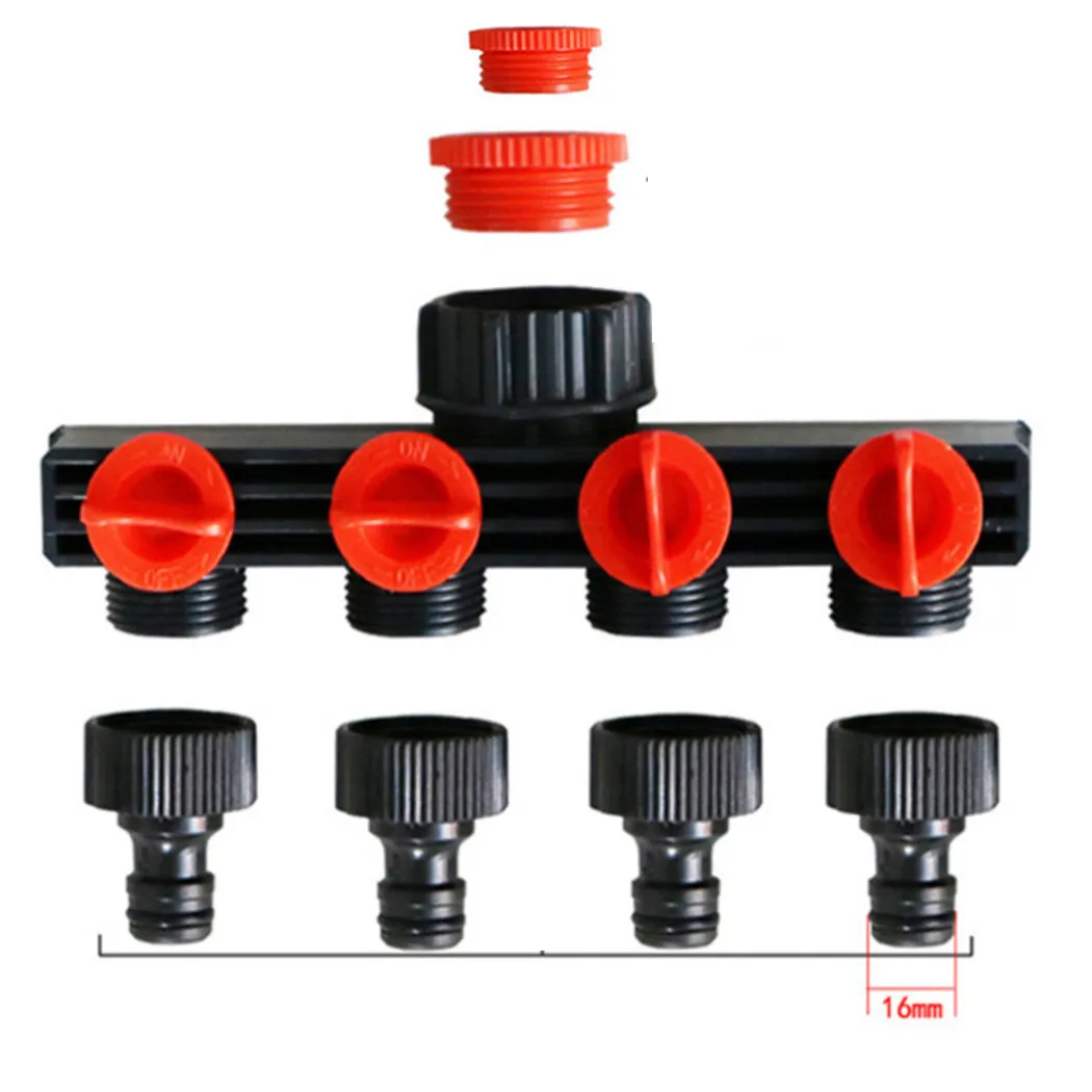 

3/4" 4 Way Tap Connector Water Splitte Garden Manifold Hose Pipe Splitter Adapter For Outdoor Tap And Faucet