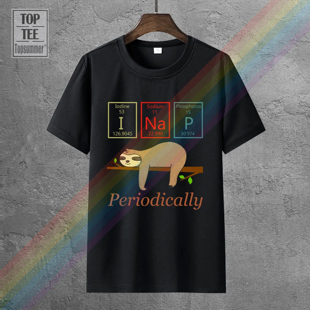 

Sloth Iodine Sodium Phosphorus Periodically Men T Shirt Black Cotton S 6Xl