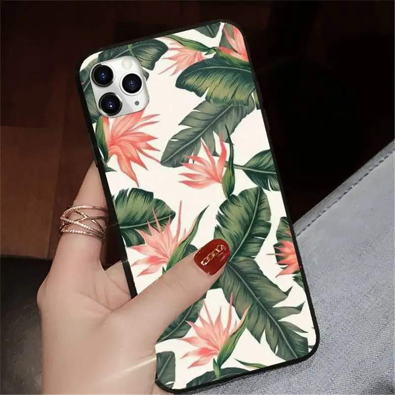 

Floral Botanic Banana leaves Phone Case for iPhone 11 12 pro XS MAX 8 7 6 6S Plus X 5S SE 2020 XR