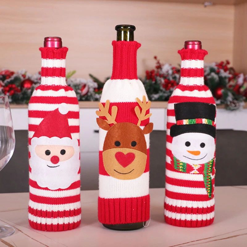 

Рождественская Крышка для винной бутылки, Рождественский Декор для дома, Рождественский Декор для стола, Рождественское украшение, рождест...