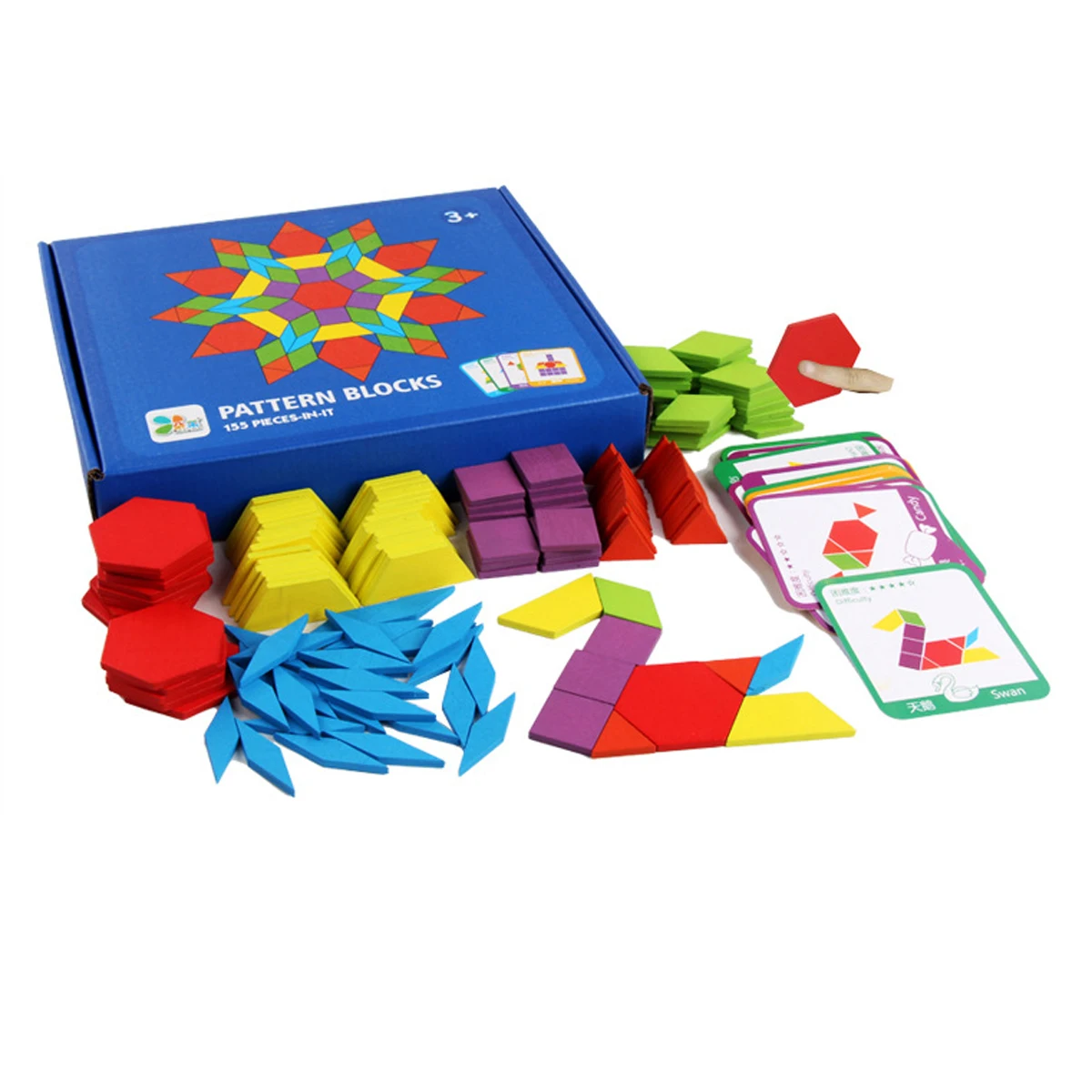 155Pcs Creative Shape Jigsaw Puzzle Board Set Colorful Baby Montessori Educational Toys for Children Learning Developing Toy