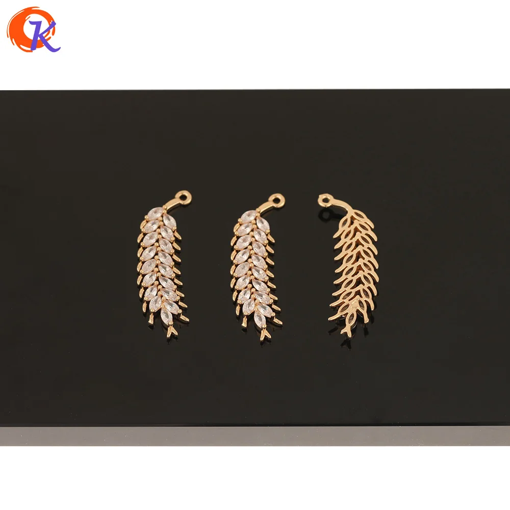 

Cordial Design 30Pcs 10*34MM Jewelry Accessories/Hand Made/CZ Charms/Feather Shape/Pendant/Earring Findings/DIY Jewelry Making