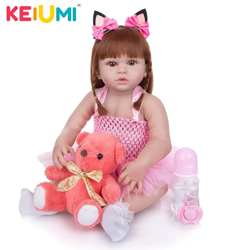 

Dropshipping Full Silicone Vinyl KEIUMI Reborn Baby Dolls Ture To Life 23 Inch Newborn Baby Dolls Toy Gift To Child Birthday