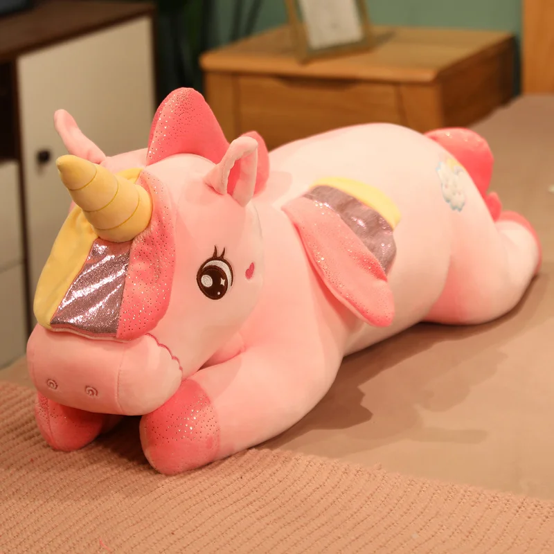 

Hot Creative Plush Toys Large Lying Unicorn Doll Comfortable Pillow Children's Gift Kawaii Peluche For Child Birthday