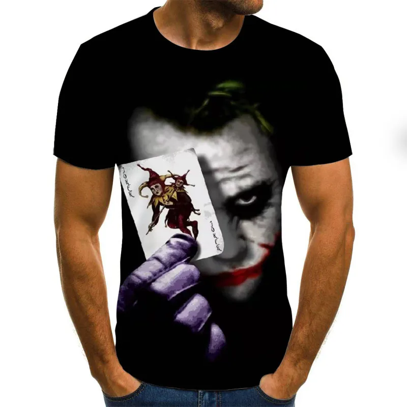 Мужская футболка с рисунком ужасов из фильма Wise Clown Joker 3d женская уличная в стиле