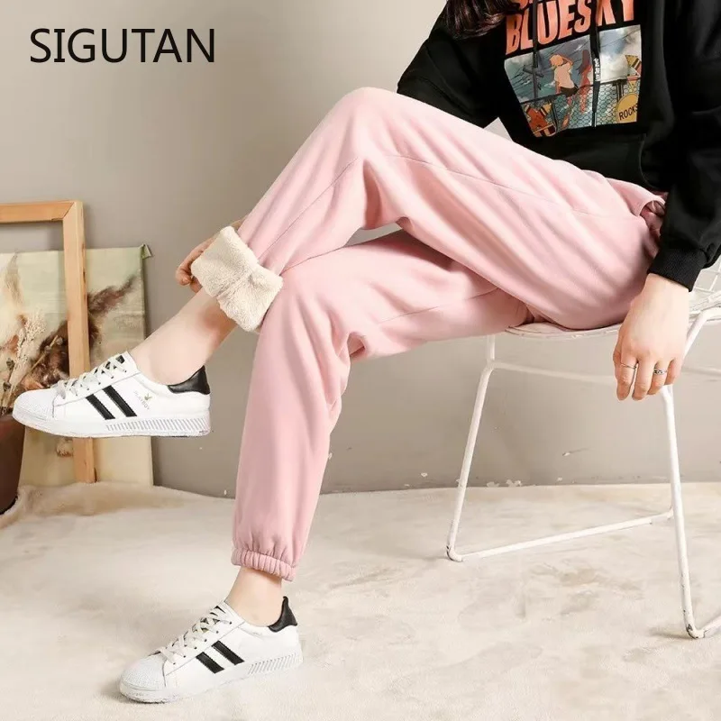 

Модные женские зимние теплые длинные брюки, флисовые плотные леггинсы, женские Однотонные эластичные повседневные Леггинсы большого разме...