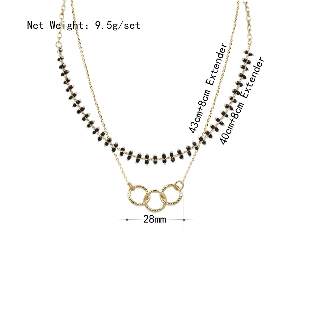 Сексуальная девушка позолоченная черная бусина нитка круг соединенный кулон