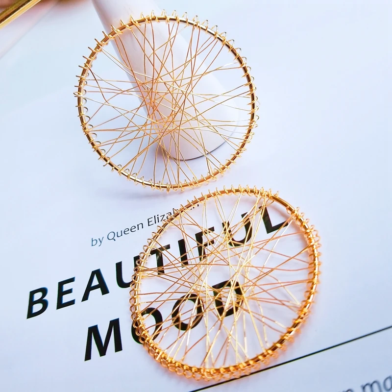 Япония и Корея простая Мода Металлическое геометрическое кольцо сетка личность