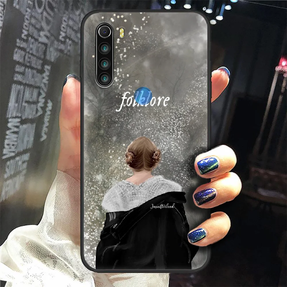 

Taylor Alison Swift Folklore Phone Case Cover Hull For XIAOMI Redmi 7a 8a S2 K20 NOTE 5 5a 6 7 8 8t 9 9s Pro Max black Shell