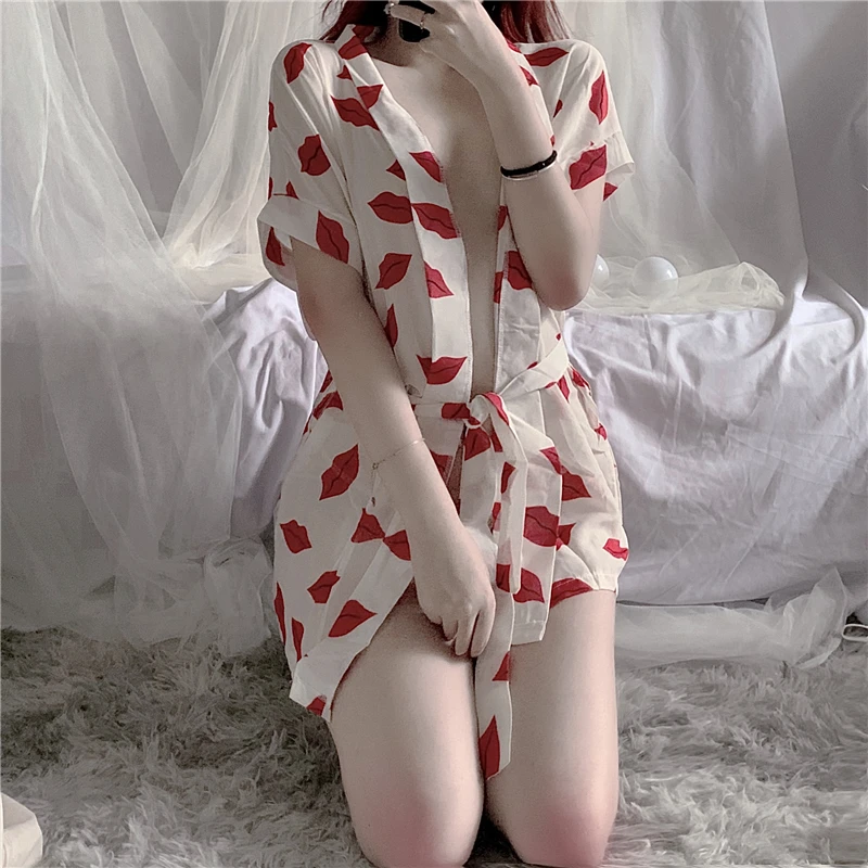 Сексуальное белье банный халат шелковые пижамы сексуальные комплекты