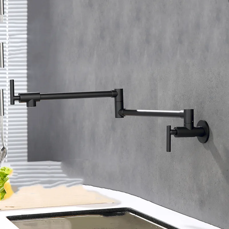 

Yi yu brand all copper folding single hot water basin faucet chrome plated basin faucet sideways into the wall