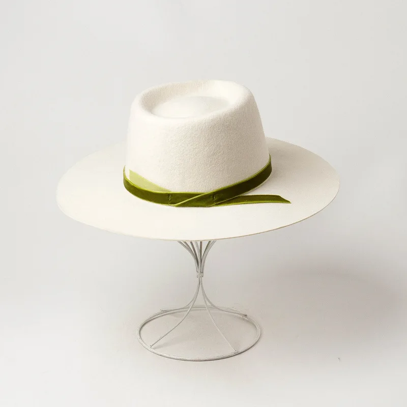 Autumn Winter New Fashion Velvet decorative band Fine smooth woollen Casual fashion felt jazz hat