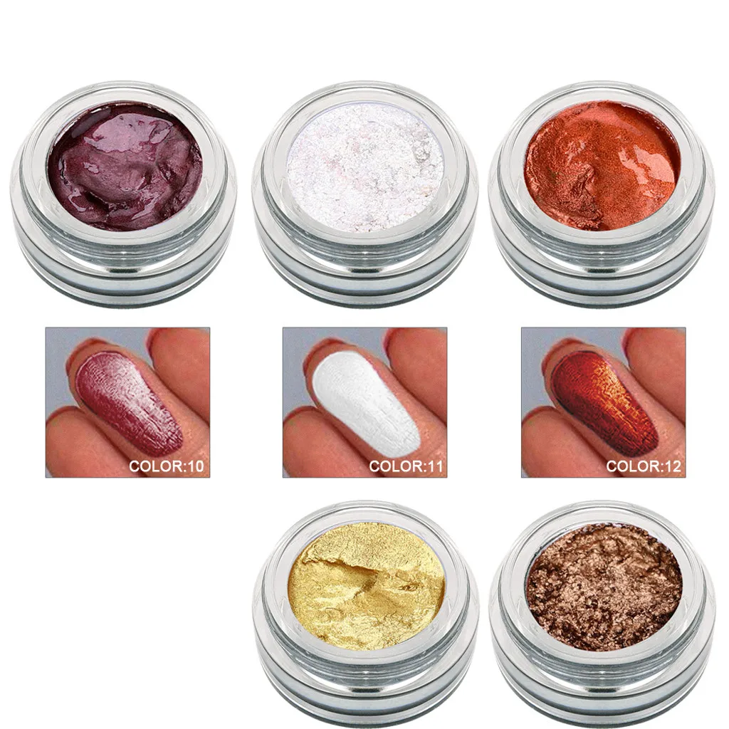 14 Colors Jelly Shimmer Glitter Eyeshadow Cream Highlighter Glow Metallic Chunky Eye Glitter FestivalParty Make Up Palette#YH