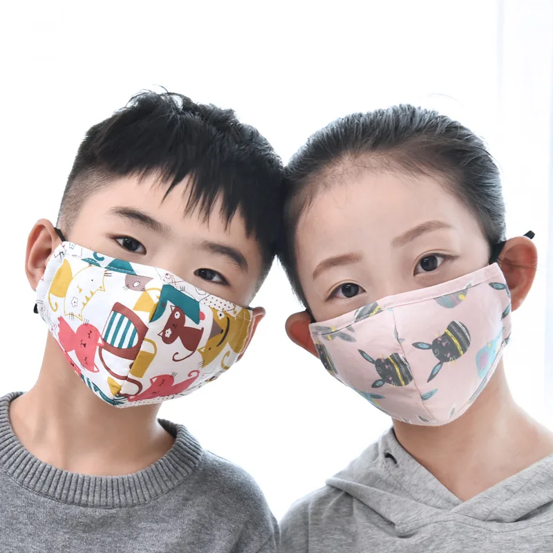 

Pm2.5 Anti Smog Face Mask Pure Cotton Mask And Fashion Cartoon Anime Dustproof Warm Breathable Reusable For Children Dropship
